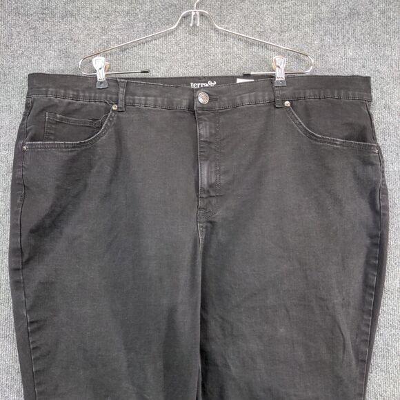 Terra & Sky Women's Skinny Leg Jeans Black 26W Petite Denim 5-Pocket - Picture 3 of 11